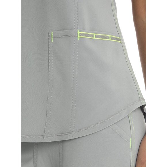 Scrubstar Womens Scrub Top Pockets Size XS Moisture Control 4-Way Stretch Gray - Picture 5 of 10